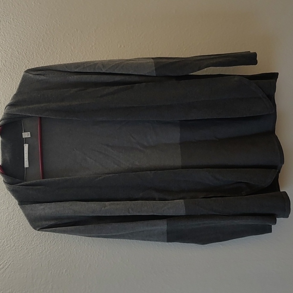 Cyrus Charcoal And Grey Open-Front Cardigan